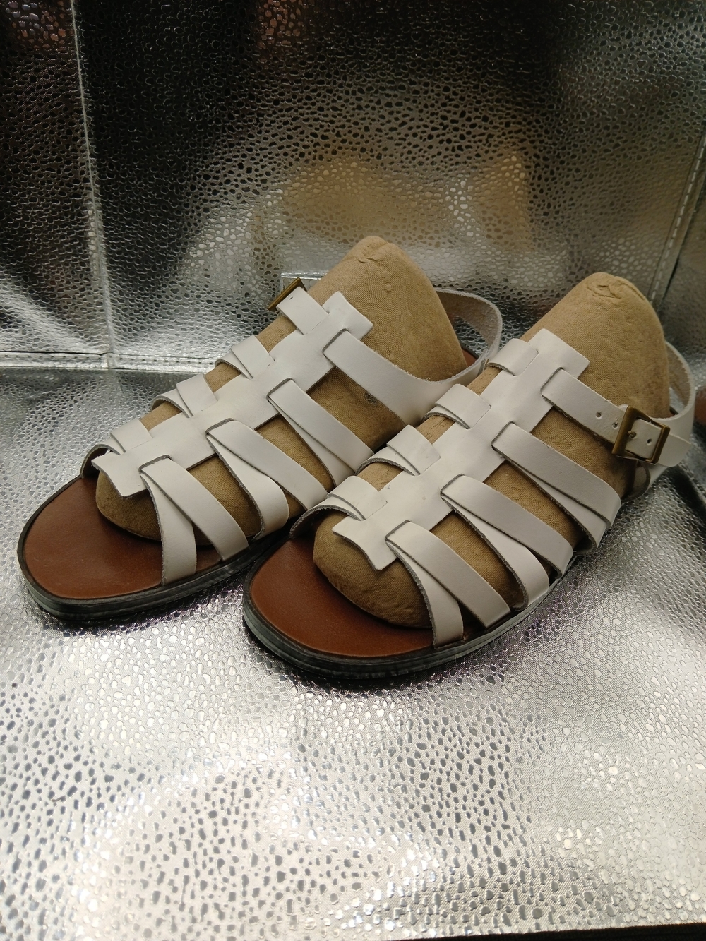 ellemenno White Multi-Strap Sandals Women's Size 6.5-7 - Picture 3 of 10